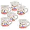 Baroni Home Tazzine in Ceramica da Caffè, Set 6 Bicchierini con Manico da Caffè 8X6X6 cm Gatti