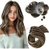 Moresoo Extension Microring Capelli Veri #P4/27 35cm 50g 50 Ciocche | Anellini Nascosti, Integrazione Ottimale, Stile Per Donna, Acconciatura Da Cerimonia, Effetto Lucente, Splendore