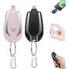 MUMQAQ Portachiavi Power Bank, mini power bank da 1500 mAh, caricabatterie portatile portachiavi per iPhone o Type-C, batteria esterna ultra compatta portatile a ricarica rapida, portachiavi per