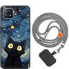 vingarshern Cover OPPO A73 (5G) Custodia in Silicone Sottile,Oppo A73 Cover Antiurto Con Motivo,Oppo A73 Case Silicone Con Catena/Cordino per Cellulare,Modèle*01