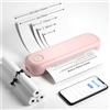 Bisofice L86 - Stampante Portatile A4, Stampante Termica 300DPI Senza Inchiostro, Bluetooth per Android/iOS, USB per Mac/Windows, Adatto Ufficio Viaggi, Studio, Casa, con 3 Rotoli Carta, Rosa