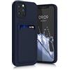 kwmobile Custodia Compatibile con Apple iPhone 12 / iPhone 12 Pro Cover - Back Case Cellulare con Slot Porta Carte - Morbida in Silicone TPU blu scuro