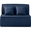 EVERGREENWEB MATERASSI & BEDS EVERGREENWEB Divano Letto 2 Posti con Materasso Piazza e Mezzo 120x190 Ortopedico, Prontoletto RICHIUDIBILE con Rivestimento SFODERABILE Lavabile Coppia Cuscini SUPERSOFT Abbinati color Blu, ELLEN