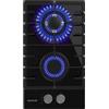 Cecotec Piano Cottura Gas Butano e Naturale 2 Fuochi Bolero Squad G 2200F Glass Black. 5250W, Vetro Nero, Griglie Complete Ghisa, WOK Tripla Corona, Accensione Elettrica, Sistema di Sicurezza