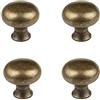 RZDEAL 4 pomelli in ottone anticato da 2,5 cm x 2,3 cm, semplici ed eleganti, solidi, per mobili, armadi, cassetti, porte, maniglie (ottone anticato)