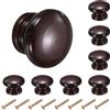 QUARKZMAN 8 Pezzi Pomelli Rotondi In Legno, 34mm/1.3 Forma A funghi Pomelli Per Ante Cucina Foro Singolo Maniglie Per Cassetti Hardware Decorativi Per Mobili Armadio, Marrone Scuro