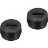 sourcing map Tappo per spazzola in carbonio per motore spazzola elettrica in plastica, filettatura nera, diametro 12 mm, altezza 6,7 mm, confezione da 2