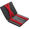 Jaimie Jacobs Flap Boy Slim Vegan Magic Wallet senza tasca per le monete protezione RFID integrata (Nero con rosso)