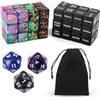 BOXOB 51pz Dadi Contatori Abilità, Potenziare Statistiche Creature MTG Segnalini Dadi Fedeltà D20 Contatori Vita Magici Regali per TCG Accessori Giochi Carte con Sacchetto Velluto (4 Colori)