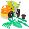 Toyland® Camion con cassone Ribaltabile da 33 cm (13) e Set da Giardinaggio da 7 Pezzi - Giocattolo da Spiaggia - Giocattoli da Giardino - dai 2 Anni in su