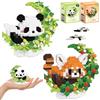 GAROMIA Mini Mattoncini Panda 2 Pezzi Set di Mattoncini da Costruzione Figure di Animali Mattoncini Panda Regali per Bambini Adulti Regali di Compleanno