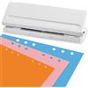 BATINO Perforatrice a 6 fori, formato A4 e A5, con passo regolabile, per raccoglitori da ufficio, in metallo, per planner da scrivania, per A3, A6, B3, B3, B4, B5, B6, B7, formato 6 anelli, 8 fogli