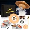 TMEOIIPY Kit per affumicatore per cocktail, set per fumatori con 4 trucioli di legno, regalo per la festa del papà, kit per bevande per fumatori whisky, accessori per cocktail whisky, bevande, bourbon, caffè