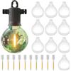 ZOTOYI 10 Lampadine + 10 Filamenti di Sostituzione per le Luci a Filo per esterno, LED 2700K Bianco Caldo, 10 Confezioni per G40