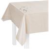 LILENO HOME Tovaglia lavabile al metro, 100 x 140 cm (bordo tagliato), in lino, beige, motivo SP, impermeabile, ideale come tovaglia o runner da tavola per tenda da birra