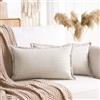 LRartdeco Federe Cuscini Divano Copricuscini Lino Decorativo Fodere per Cuscino Bohémien Copricuscino Cuscini Rettangolari Divano Stile Rustico per Cucina Camera da letto Fattoria 30x50 cm Set Da 2 Beige