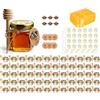 DnayDkiy Vasetti Miele, Piccoli Barattoli Bomboniere Ber la Comunione, Contenitori per miele Bomboniere, Barattolini Miele Sacchetti Organza per Natale Battesimo, 60 Pezzi 45ml