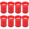 H HANSEL HOME Set de 8 Candele Votive per Rituali Rossa 9 x 6 cm, Candele a Colonna Decorative di Medie Taglia, Lumini Rossa Lunga Durata 36 ore
