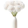 Wekuw Fiori di Ortensia Artificiale, 12 Pezzi di Fiori di Palla di crisantemo di Seta, Bouquet Di Ortensia Finte, Ortensie Artificiali con steli, per Bouquet di Nozze, Casa, Giardino, Ufficio (Bianco)
