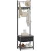 Leader Accessories Appendiabiti, Stand Appendiabiti da terra con Scarpiera 3 in 1, Stabile Appendiabiti Ingresso con Ganci Rimovibile per Ingresso e Camera da letto Salvaspazio