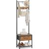 Leader Accessories Appendiabiti, Stand Appendiabiti da terra con Scarpiera 3 in 1, Stabile Appendiabiti Ingresso con Ganci Rimovibile per Ingresso e Camera da letto Salvaspazio