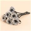 HunterBee 6 rose artificiali in metallo fatte a mano, impermeabili, antiruggine, decorazione floreale in alluminio, non sbiadisce, amore eterno, cortile, cucina, bagno, balcone, decorazione per esterni, fiori