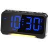 Mesqool Sveglia Digitale, Sveglia da Comodino con LED Grande Schermo, Luminosità Regolabili, Snooze, Porte di USB & Type-C, Batteria di Backup, per Camera da Letto Comodino, Ufficio, DST, 12/24h