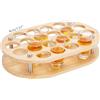PH PandaHall Porta bicchierini da liquore, in bambù, espositore per bicchieri, vassoio da portata per feste, bar, accessori per bicchieri da vino, con foro da 4 cm, per 20 tazze, bar, pub, club,