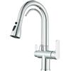 JUNSHENG Rubinetto lavello da Cucina 3 Vie Con Filtro Per L'acqua, con Doccetta Estraibile Girevole a 360° 3 in 1 Miscelatore, Cromato…