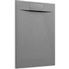 Parama Piatto Doccia 80x100 Grigio Effetto Pietra Mod. Cosmos Rettangolare in Vetroresina SMC Riducibile Piletta Inclusa e Cover In Tono Parama