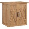 Outsunny Armadio da Esterno in Legno di Abete a 2 Ante, Casetta da Giardino per Attrezzi con Tetto e Chiusura Magnetica, per Giardino e Balcone, 77x55x72 cm, Marrone