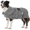 Nobleza Accappatoio per Cani in Microfibra con Velcro, Super Assorbente e Ad Asciugatura Rapida, Accappatoio per Cani e Gatti， Cinque Taglie, Morbido Asciugamano per Cane (L Grigio)