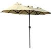 BAKAJI Ombrellone Doppio da Patio Rettangolare con Sistema di Apertura e Chiusura Manovella, 3 Tettucci Poliestere Anti UV e Impermeabile, Ideale per Giardino, Esterno, Bistrot, Bar (3 x 1,5 Metri)