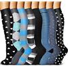 Woplagyreat 8 Paia Calze Compressione Graduata Uomo Calzini Gambaletti Donna Running Elastiche Accessori Socks Compressport Calza Compressive Compression Calzettoni