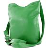 modamoda de - T221 - ital. Borsa a tracolla media in pelle, Verde foglia, m
