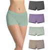 Risalti Culotte Donna Vita Bassa Eco Friendly 4 Pz - Boxer Senza Cuciture, Culotte Microfibra Yees Green più Morbide delle Mutande Donna Cotone, Intimo Sostenibile - Made in Italy