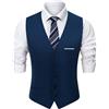 mintgreen Gilet da Uomo, Elegante, a Bottoncino Singolo, Cintura Aderente in V, per Matrimoni, Giacca da Cerimonia a Bottoncino Singolo, Taglia Slim, S-3XL, Blu marino, XL