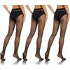 sesto senso 3 paia Collant Con Cucitura Posteriore Riga Donna 20 Den Velati Transparenti con Motivo Nero Black 4