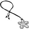 VLNET | Vestopazzo collana con pendente a forma di fiore in alluminio 100% riciclato | Collana filo scorrevole lunga 35 cm | Lavorazione artigianale