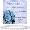 Bivei Pietra di luna - Intuizione Braccialetto di Cristallo per Donna 4mm Perle Pietra Semipreziosa Naturale Elastico Estensibile Gioiello Regalo Yoga