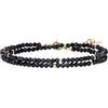 COAI Bracciale Fino da Donna Doppio Strato di Perline di Tormalina Nera, Bracciale da Donna in Tormalina Nera Pietra Naturale 3mm