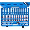 NEIKO 02479A - Set di chiavi a cricchetto colorate da 1/2, 68 pezzi, misure SAE standard e profonde da 3/8 a 1-1/4, misure metriche da 10 mm a 24 mm in acciaio CrV per riparazione auto