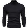 Generic Mock Dolcevita Uomo Autunno e Inverno Nuovo Casual Tinta Unita Set Testa Dolcevita Maglione Maglione Uomo, Nero , L