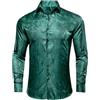 Generic Camicia da uomo in seta a maniche lunghe slim fit oro blu rosso beige bordeaux rosa viola grigio camicia, Cy-1032, M