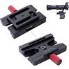 iShoot Adattatore convertitore a morsetto compatibile con piastra a sgancio rapido Arca-Swiss Fit e Manfrotto 200PL/410PL, compatibile Sachtler 6T/8T/10T/DV8 3+3/DV8 5+5/DV10 3+3/DV10 5+5 testa fluida