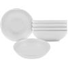 Spetebo Piatto fondo in ceramica bianca opaca, set da 6 pezzi, piatti in ceramica, diametro 20 cm, piatti in ceramica, piatti per insalata, piatti per 6 persone, lavabile in lavastoviglie