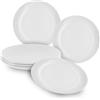 Spetebo Piatti piani in ceramica bianca opaca, set da 6 pezzi, piatti piani in ceramica, diametro 26 cm, piatti in ceramica, piatti da insalata, servizio da 6 persone, lavabili in lavastoviglie
