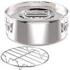 Bcowtte Stampo per flan Pan da 2,3 litri, in acciaio , con coperchio, per flan maker, facile da usare, 21 x 21 x 9 cm