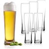 Spetebo Set di 6 Bicchieri da Birra di Frumento Trasparenti - 300 ml - Bicchieri da Birra 0,3 Litri Lavabili in Lavastoviglie