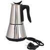 Trisoye Cucina elettrica Caffettiera Moka Pot 6 Tazze Percolatore Caffettiera Elettrica in Acciaio Inox Classico Caffè Produttore Spina Europea